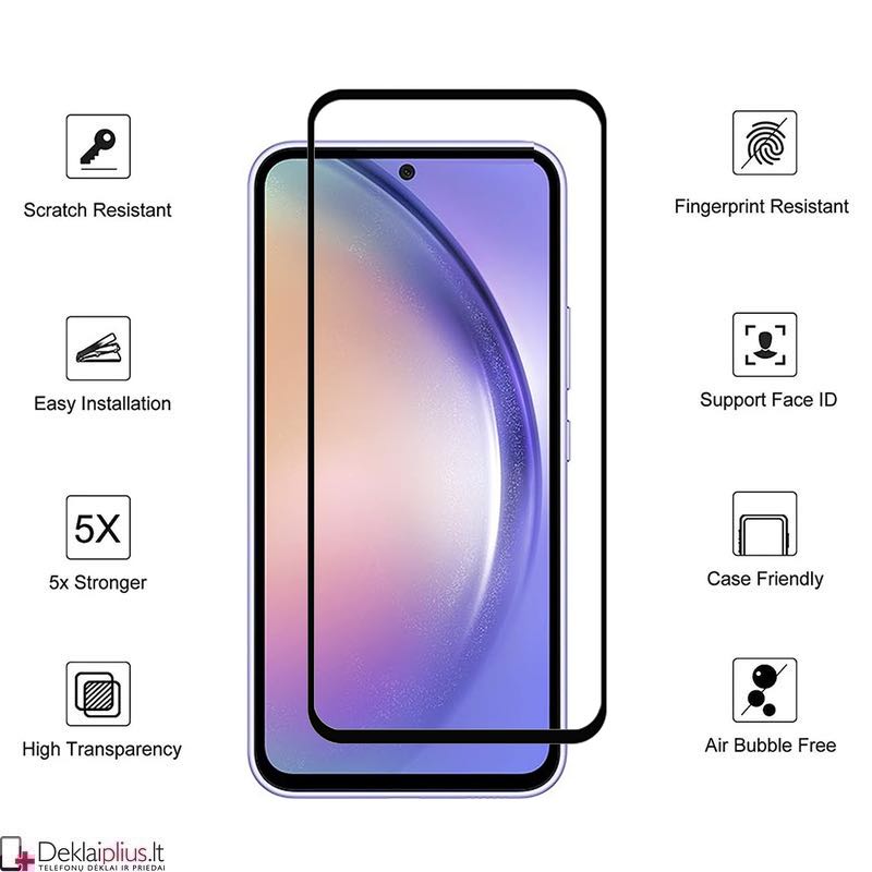 Telefono ekrano grūdintas stiklas - per visą ekraną (Samsung A54 5G/S23 Fe) Telefono ekrano grūdintas stiklas - per visą ekraną (Samsung A54 5G/S23 Fe)